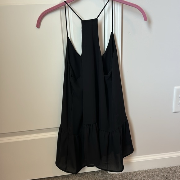 Black Tank Top with Ruffle Detail - Picture 4 of 4